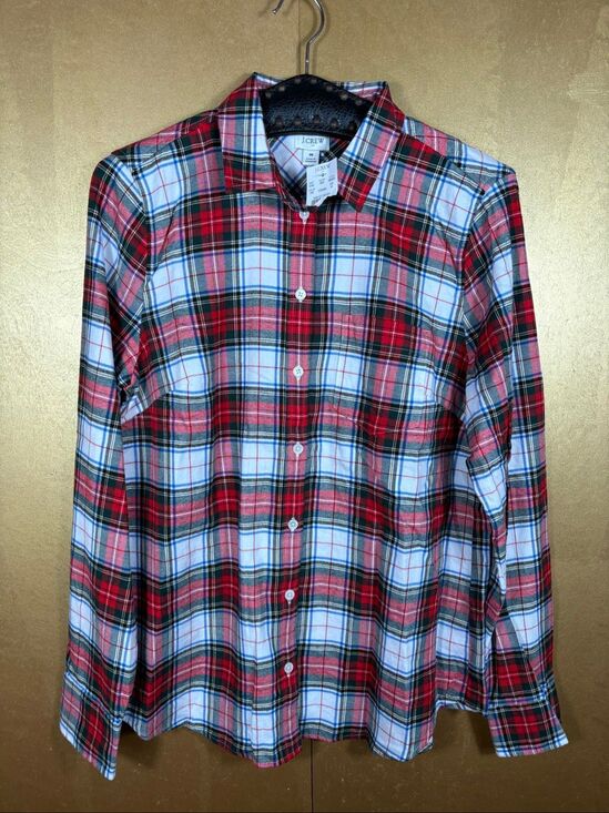 J.Crew Tops - J.Crew woman’s brushed cotton plaid flannel button down shirt size M